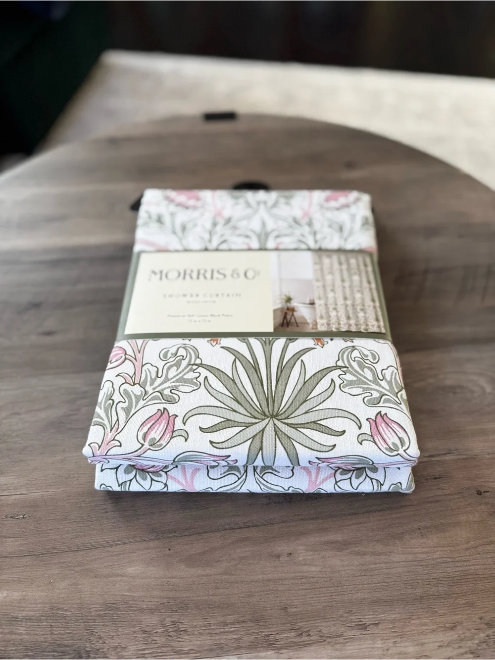 Hyacinth Pink & Sage Shower Curtain